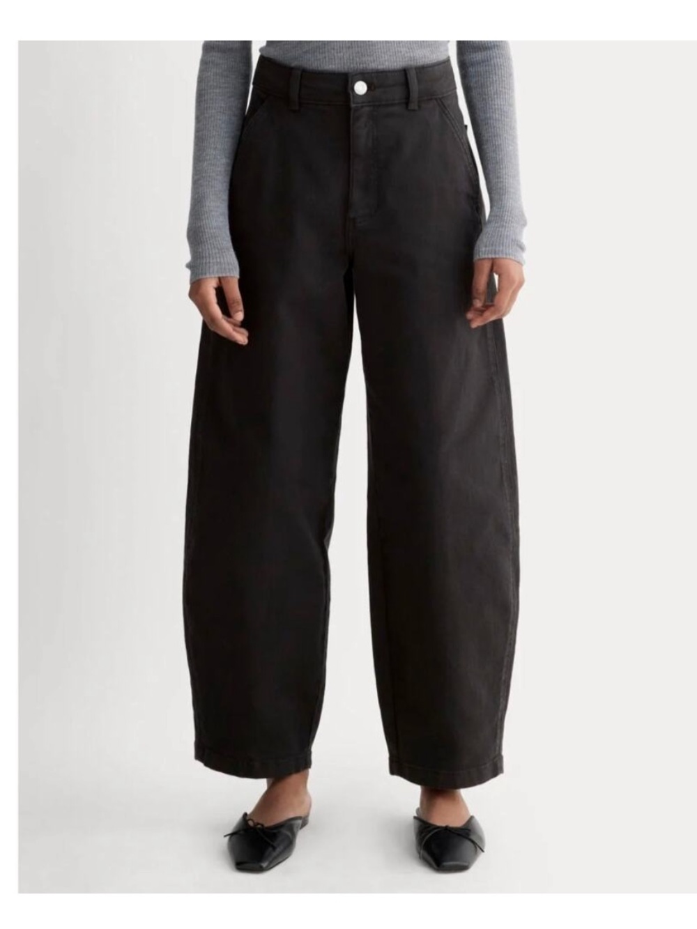 Everlane Black utility curve barrel curve pants size 4R
